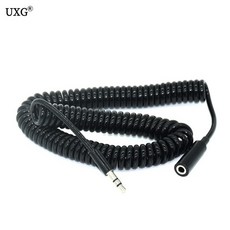 스프링 Aux 헤드폰 스테레오 오디오 연장 코일 나선형 케이블 남성-여성 잭 3.5mm 60cm, 02 60cm, 1개