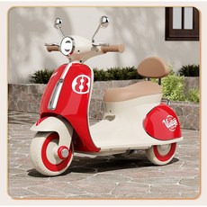 偉士牌造型兒童電動摩托車 復古迷你童車, 紅色, 1個