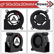 Gdstime 5015 24v 팬 4010 스네일 팬 2PIN DC 5V 12V 3D 프린터 미니 팬 7015 7530 쿨링 팬 3010 5020 터보, 02 12V Sleeve 2P2.54, 08 50X50X20MM Blower