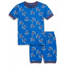 VAENAIT BABY Toddler Kids Viscose From Bamboo Pajamas Valentine Pjs Short Sleeve Summer Sleepwear, B09-blue Turtle