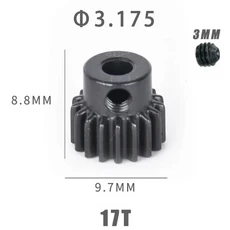 48P 경화 금속 모터 기어 피니언 3.175mm 14T 20T RC 자동차 부품, 03 17T, 1개