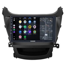 카나로 현대 뉴아반떼MD (13~15년식) 마감재포함 안드로이드오토 카플레이 전용 9인치 올인원 네비게이션, 2GB, NAM 본품+AHD전방카메라+AHD후방카메라