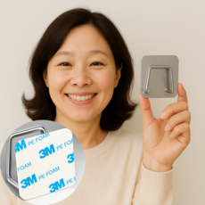 줌마리빙 다용도 무타공 고리, 6개, 스틸