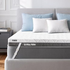 Glendan Firm Mattress Topper Queen 3-Inch: Dual Firmness Flippable Medium to Firm Double Sides Sl, 7.6cm(3인치) 견고