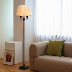 루미앤 엘체 플로어램프 거실 장스탠드 2등용, 블랙