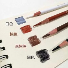 尼奧尼彩色素描炭筆 美術生專業彩色碳筆 白色高光筆 黑色棕色繪畫筆, 1個, 棕色1支