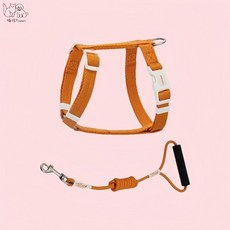 貓咪牽引繩套裝 胸背 牽繩 外出 防掙脫 可調節工字型胸背, 淡茜粉,S碼-建議1-2公斤, 1個