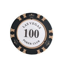 LAS VEGAS POKER CLUB 德州撲克籌碼組 皇冠設計, 1套, 籌碼100 x 25個, 陶土含鐵籌碼
