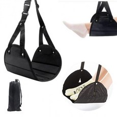 [홍스타]이동식 발해먹 기내용 장거리 휴대용 비행기 발편한발받침대 책상 사무실, 이동식 발해먹+보관파우치(블랙), 1개