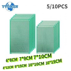 PCB 프로토타입 보드 양면 프로토보드 범용 회로 메인 그린 DIY 전자 키트, 01 10PCS-7x9CM