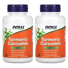2개 나우 강황 터메릭 커큐민 커큐미노이드 Turmeric Curcumin 60베지캡, 60정
