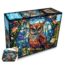 직소퍼즐 부엉이 글래스 스테인드 창가의 퍼즐 500pcs, 단품