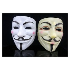 發光派對屋 加厚款V怪客面具 白色款(透氣舒適), 1個, 白色