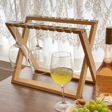 원목 와인잔거치대 와인잔랙 정리 홀더 걸이, 1개