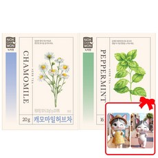 녹차원 페퍼민트 캐모마일차 20T씩 총 40T (+대순이 캐릭터 포토카드 증정), 1개, 40개입, 2.8g