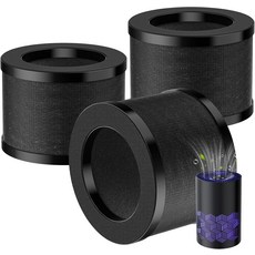 프리에어 공기청정기 VOOPNU DH-JH12 토라이프 및 MK01 MK06 청정기와 호환되는 2팩 TZ-K1 교체 필터 3-in-1 업그레이드 필터링 활성탄 프리필터 JH12, Black-3 Pack