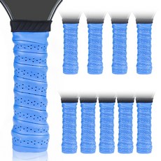미끄럼방지 골프 그립교체 테이프 피클볼 배드민턴 낚시 테니스 그립 땀흡수 쿠션 테이프, 10개, 블루