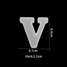 3D 대문자 실리콘 금형 대문자 알파벳 UV 에폭시 수지 금형 DIY 쥬얼리 만들기 펜던트 열쇠 고리 공예 용품, 09 V Mold