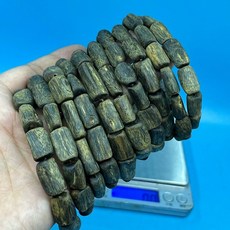 沉水級 白奇楠 隨型 桶珠手珠, 1個
