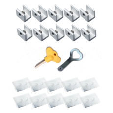 창문 잠금장치 고정 자물쇠 방범 미닫이문 스토퍼 샷시 샤시 윈도우락 방충망 회색 1구형 세트, 10개