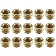 [ 818685 ] RLECS 황동 0.3cm(1/8인치) NPT 수 파이프 피팅 세트 육각형 스레드 플러그 공압 부품 흡기 매니폴드 워터 포트 및 펌프 차단에 적합
