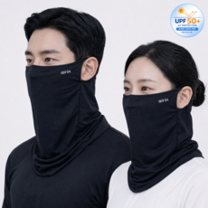 에어린 자외선차단 쿨 스포츠 골프 마스크 1+1, 블랙+블랙, 1세트