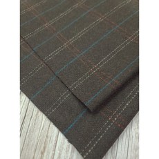 기분좋은3마이벤트 얇은 울 46% 모직 스티치 모던체크 다크브라운 울자켓 코트 소품 원단