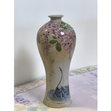 景德鎮 手工手繪陶瓷梅瓶 紫藤花天鵝, 商品主圖, 1個
