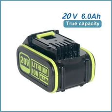 WORX 20V 3.0-6.0Ah 리튬 배터리 교체용 WA3016 WA3023 WA3054 WA3027 WA3406 WU279 WU294 전동 공구 호환, 04 20V6Ah-1piece
