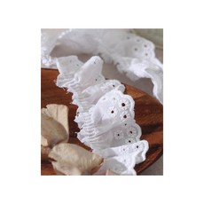 퀼트스타 [주름]나빌레라 주름 면자수레이스_화이트 105, 1개, 화이트