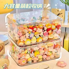 臺灣出貨 萌粒展示盒 萌粒收納盒 透明萌粒收納盒桌麵多層手辦盲盒展示架帶蓋防塵泡泡玩偶馬特盒子 萌粒展示櫃 萌粒 BO, 1個