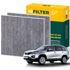 하이필터 기아 자동차 쏘렌토 활성탄 에어컨필터, 2개, 쏘렌토R (XM) HI-I009