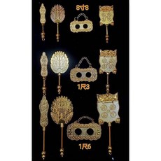 華誠 謝范將軍 七爺八爺 大二爺伯 韓德盧清 善惡牌 火籤 虎牌 羽扇枷鎖 專用法器刑具, 1個, 8吋8金身用 一組四件