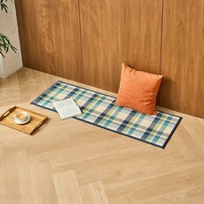 [모던하우스 인천점] 폭신한 대나무 매트 겸 방석 블루 체크 50x150 -[CB4126002], 블루체크