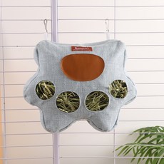 신제품 토끼 걸이형 급식 백 친칠라 기니피그 건초 백 대용량 건초 주머니 토끼 건초 랙, 파란색