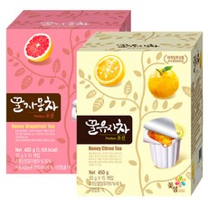 꽃샘 유자차 포션 15T+자몽차 포션 15T, 1세트, 30g, 1세트, 15개입