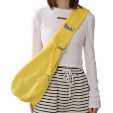 반려동물 강아지슬링백 산책 고양이가방 고양이 포대기 이동가방, 1개, 노랑색