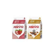 서울우유 커피우유 + 딸기우유, 12개, 200ml