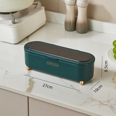 免打孔廚房置物架：勺子筷子收納桶，掛牆式瀝水，多功能廚房收納神器，節省空間, 龙胆绿-台面款, 1個