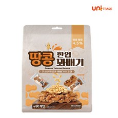 땅콩 한입 꽈배기 과자 520g(약 80개입) 낱개포장 사무실 간식 대용량, 1개, 520g