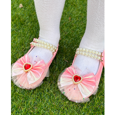 FROMBEBE 여아용 페페 진주 LED 구두