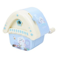 開心7292夏日小屋削筆器創意卷筆刀時尚禮品學生文具兒童削筆刀, 1個, 浪漫小屋藍色:如圖