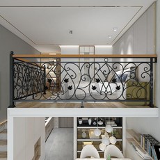 철제난간 담벼락 난간대 야외 울타리 주택 마당 담장 난간, 스타일 7 계단 손잡이 1m