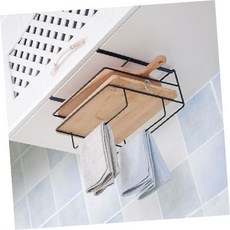 주방 도마 정리 거치대 행주 걸이 선반 랙 도마꽂이, 1개, 블랙