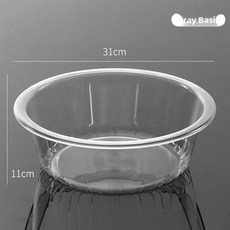 뚜껑이 투명 플라스틱 물통 휴대용 세탁통 도구 학생 청소 키트, 6. 분지 - 투명 회색, 1L