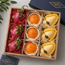 제철과일 3종 혼합 선물세트 (골드망고3+용과3+오렌지3), 2세트