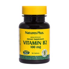 Natures Plus 無麩質維他命B2補充錠 100mg, 1罐, 90顆