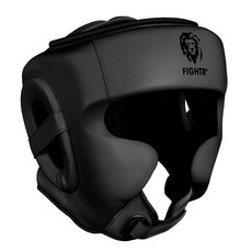 FIGHTR MMA 복싱 헤드기어 베스트 핏 | 스파링용 헬멧 가드 MMA 무에타이 킥복싱 및 무술용 사이즈 조절 가능, 올 블랙