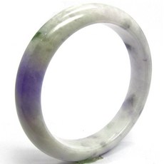 小樂珠寶 翡翠手鐲 紫羅蘭飄綠花A貨 玉鐲 手圍18.2號 內徑57mm, 1個