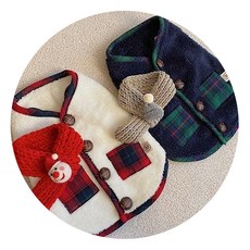 네이처스토어 보아 플리스 조끼 목도리 세트 강아지 후리스 조끼, 보아플리스 화이트 세트, 1개